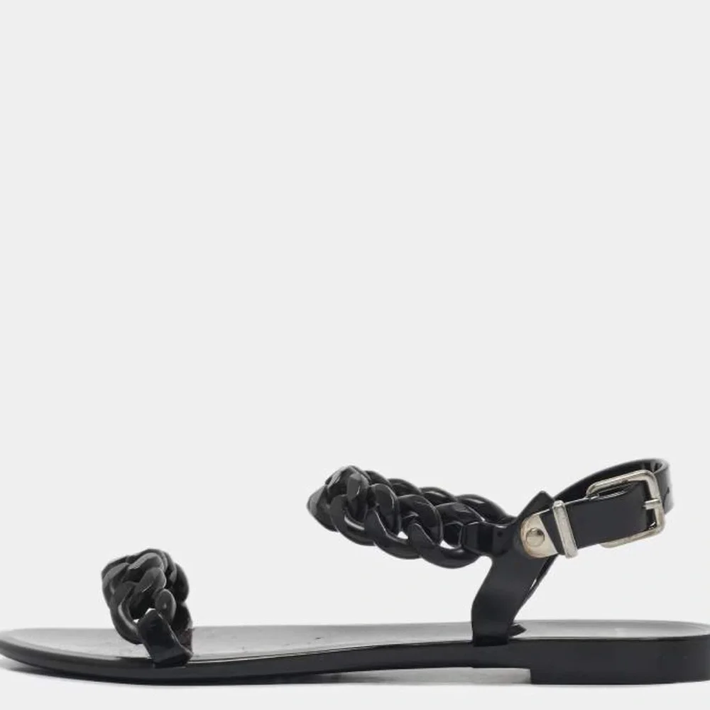 Givenchy Black Patent Chain Strap Sandals - Picture 4 of 6